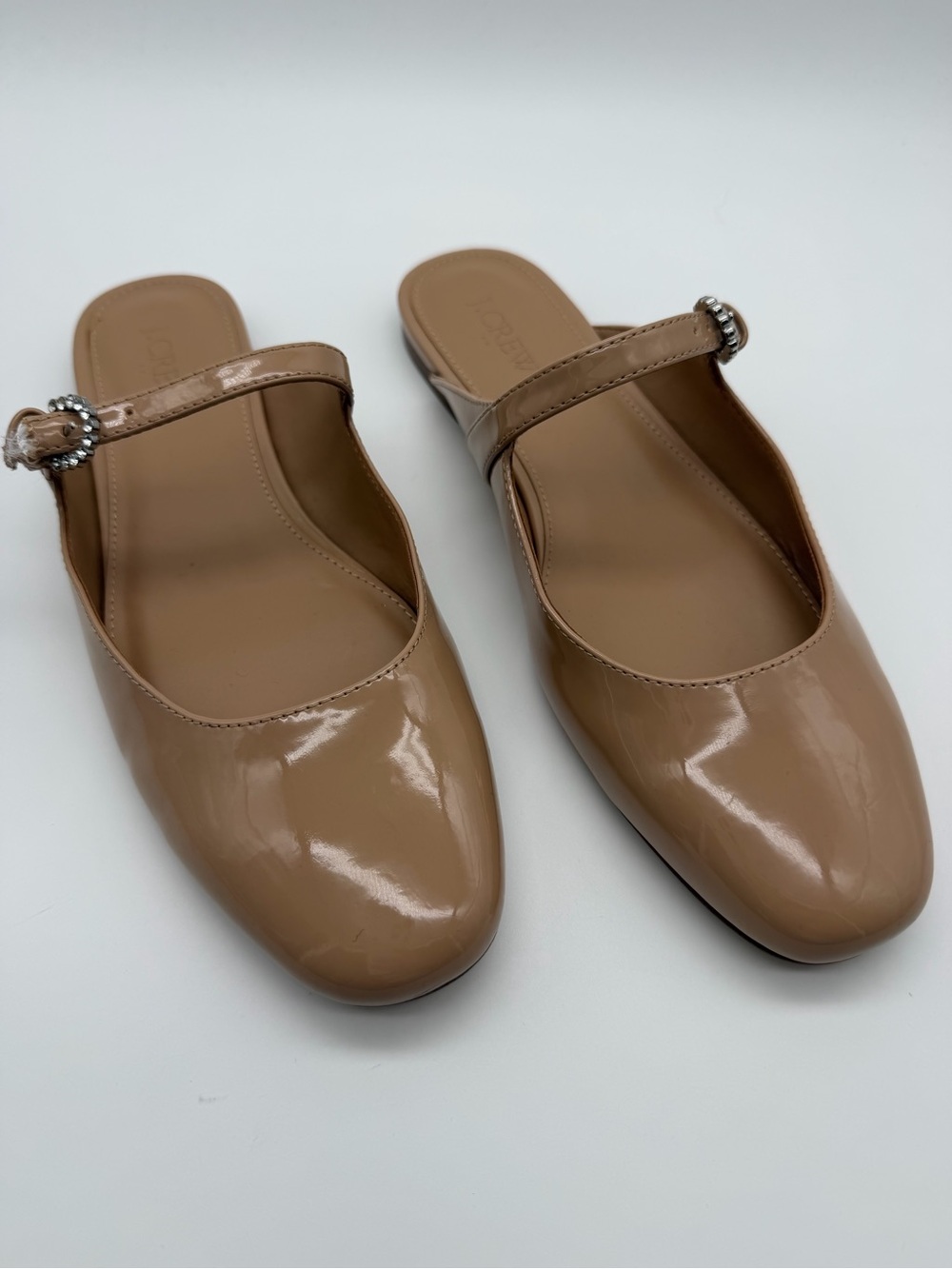 J. Crew Factory Patent Vegan Leather Mary Jane Slip On Mules Size 9